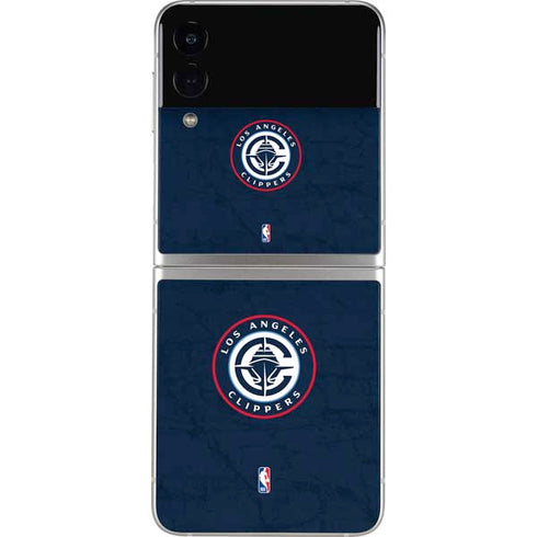 NBA Los Angeles Clippers Distressed Blue Galaxy Z Flip3 5G Skin